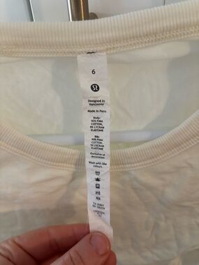 Lululemon Light Yellow Cropped Tee - Size 6